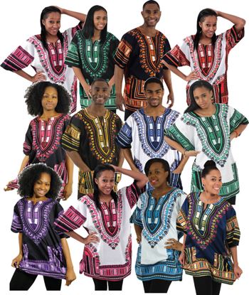 12 Unisex African Dashiki Shirts